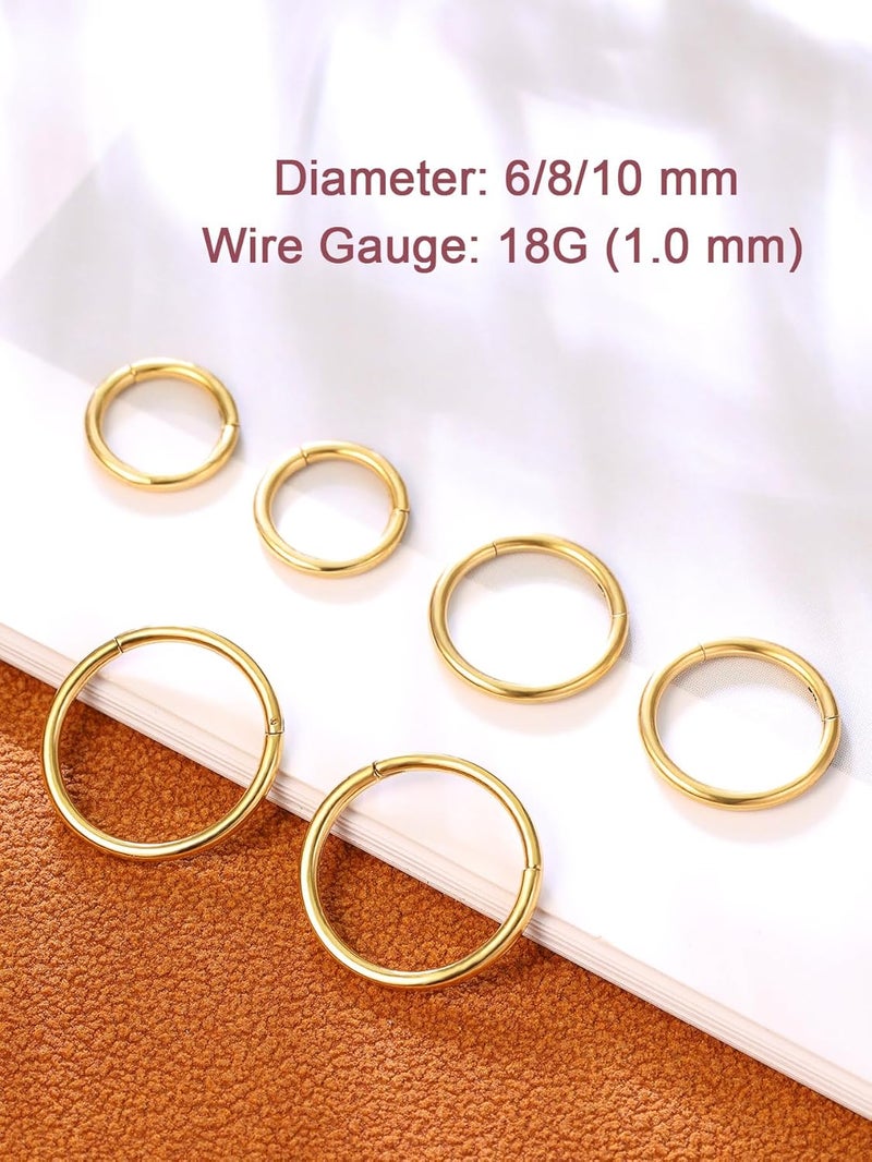 Leocuci Store خواتم أنف للنساء مع حلقات أنف مزينة بالذهب - Image 4